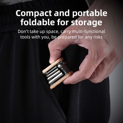 Compact portable foldable multi-tool for storage, perfect for on-the-go use and emergency situations.