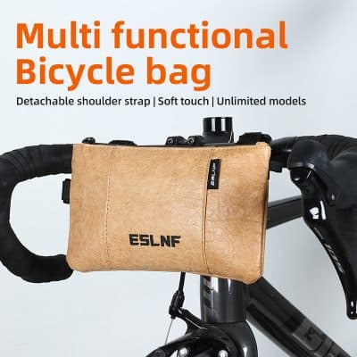 Multi functional bicycle bag for cycling accessories, with detachable shoulder strap, soft touch material, and unlimited storage capacity for bike rides and outdoor adventures.