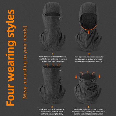 Face covering neck gaiter, multifunctional headwear, winter protection gear for outdoor activities, breathable and versatile mask, sun protection, and windproof neck warmer for men and women.