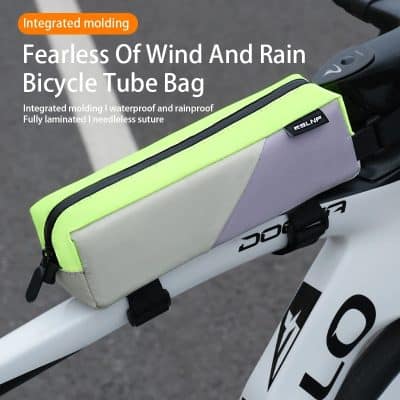 High visibility bicycle tube bag, waterproof, rainproof, integrated molding, fully laminated, needleless sutures for outdoor cycling, Monalisa Store.