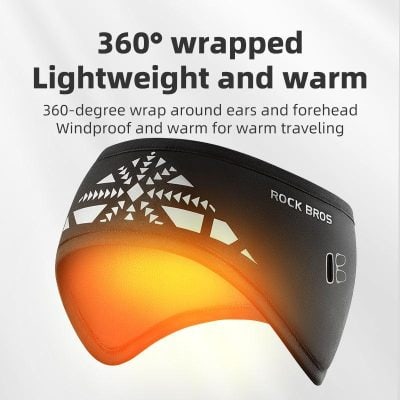 360-degree wrap heating headband for face, ears, and forehead, lightweight, warm, windproof, perfect for outdoor winter travel and cold weather comfort.