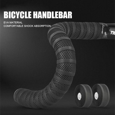 Bicycle handlebar grip made of EVA material with shock absorption, suitable for ergonomic cycling comfort and anti-slip performance.