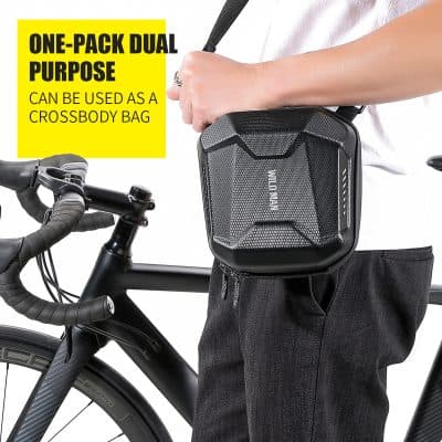 Bike handlebar with crossbody bag, Monalisa Store, cycling accessories, portable storage, compact bike bag, durable material, stylish design, urban biking gear, versatile crossbody bag, bike essential, premium quality, lightweight bike bag, practical biking gear, modern cycling accessories, outdoor biking equipment.