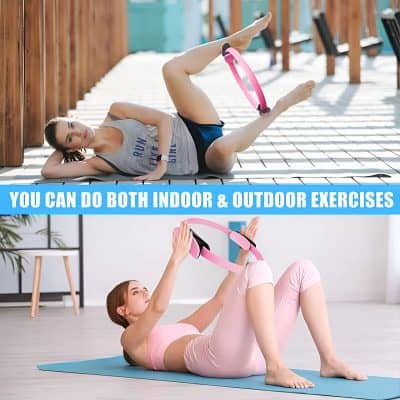 Resistance band workout women exercising with resistance bands, outdoors and indoors, fitness, strength training, workout equipment, physical exercise, gym workout routines.