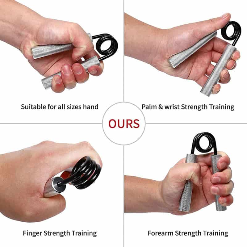 Flexible hand grip strengthener for all hand sizes, ideal for palm, wrist, finger, and forearm training to improve grip strength and muscle endurance. Enhanced ergonomic design for effective workouts.