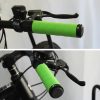 Bike handlebar with bright green grip for cycling, ergonomic and stylish, ideal for bike accessories from Monalisa Store for active transportation, fitness, and outdoor sports enthusiasts.