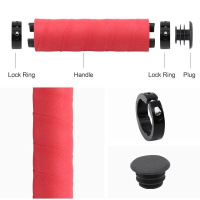 High-quality red exercise grip wraps for physical therapy and fitness training, featuring durable handle and secure lock rings for safe workouts.