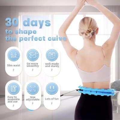 30-day body shaping program to sculpt a perfect waist with easy assembly, adjustable size, and fun workouts.