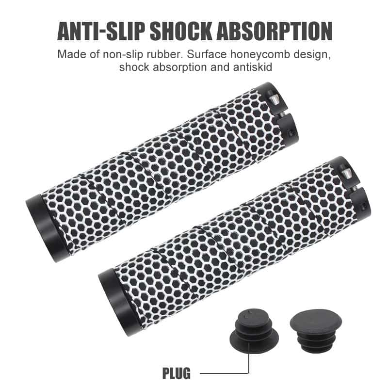 Anti-slip shock absorption exercise grips with honeycomb surface design, shock absorption, and anti-skid features for ergonomic fitness training.