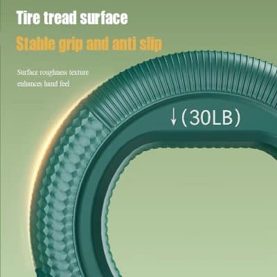 Tire tread surface with stable grip and anti-slip features, enhanced surface roughness for better hand feel, supporting various weight capacities up to 30lb.