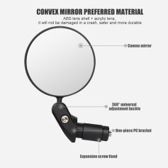 Flexible convex mirror for optical instrument use, featuring ABS lens shell and acrylic lens, with adjustable mounting for enhanced clarity and durability in industrial or personal settings.