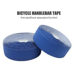 Blue bicycle handlebar tape with hexagonal pattern, anti-slip, shock absorption, and comfort for cycling enthusiasts. Ideal for bike accessories and upgrade.