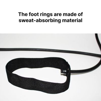 Comfortable black sweat-absorbent foot ring for foot care and foot health, made of breathable material, suited for foot therapies and podiatry treatments.