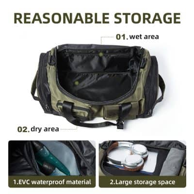 Waterproof duffel bag with multiple storage compartments for travel and sports gear - Monalisa Store.