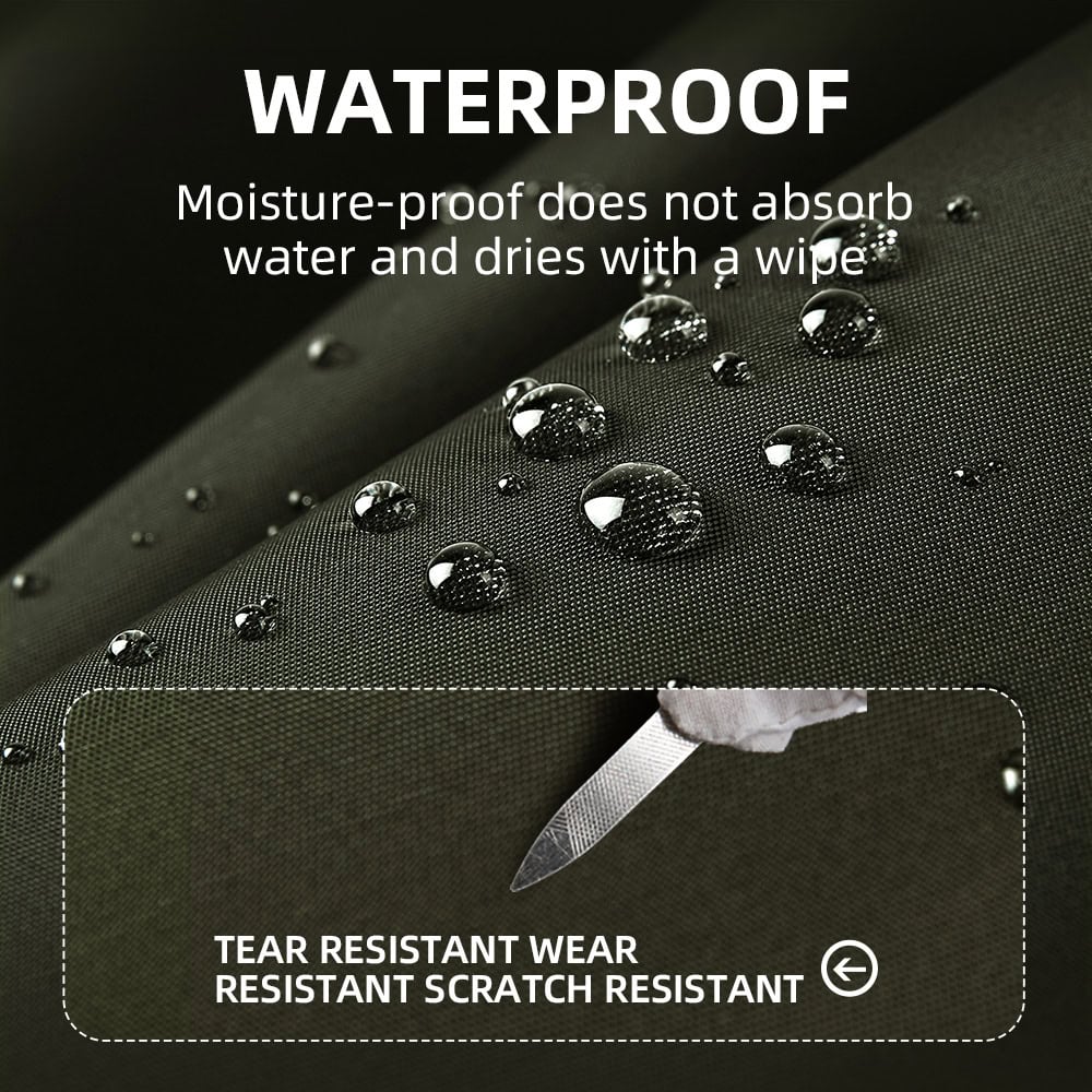 Waterproof fabric with water-resistant properties for durable, tear-resistant, and scratch-resistant clothing or accessories. Moisture-proof material dries quickly and withstands water exposure, ideal for outdoor and active wear.