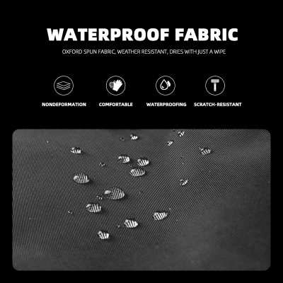 Waterproof fabric close-up with water droplets, highlighting durability and weather resistance.