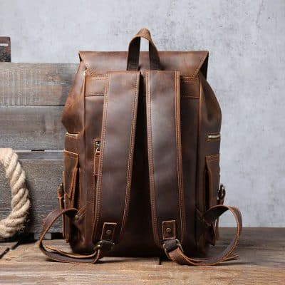 Vegan leather backpack with multiple compartments, stylish design, and adjustable straps, ideal for everyday use and travel, perfect for fashion-forward individuals.
