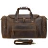 Leather travel duffel bag with multiple compartments for effective organization. Perfect for business trips or weekend getaways, offering durability and style for the modern traveler.