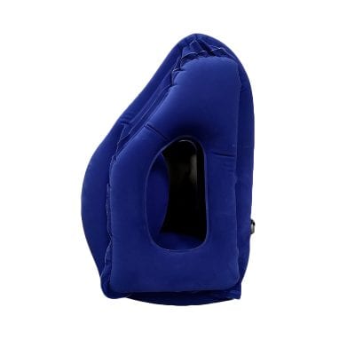 Waterproof inflatable travel pillow with ergonomic design for head and neck support, ideal for flights and long journeys, available at Monalisa Medical Store.
