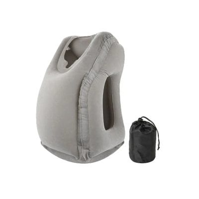 Memory foam travel neck pillow with adjustable strap and compact carrying pouch for portable comfort and support during long flights or road trips. Suitable for frequent travelers and commuters.