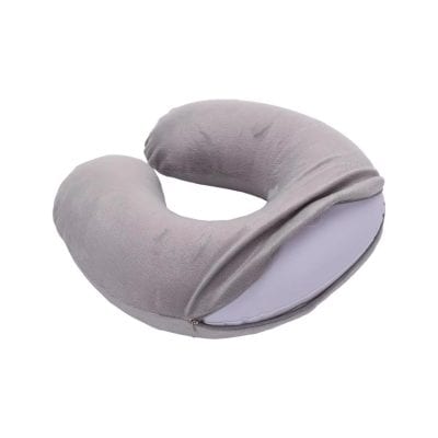 Memory foam travel and pregnancy pillow for neck and body support, ideal for relaxing or sleeping, ergonomically designed for comfort and health benefits.