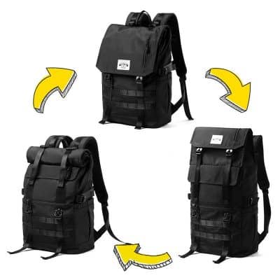 Durable black backpack with convertible design for versatile use, ideal for students and travelers seeking stylish, practical optical gear storage solutions.