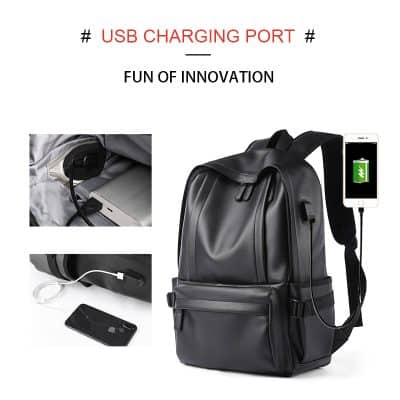 Rechargeable USB-powered backpack with built-in charging port, ideal for travelers, students, and professionals needing portable power on the go. Stylish, functional, and convenient for daily use.