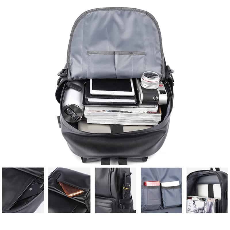 Large professional camera and accessories backpack, waterproof and organized storage for tech gadgets and travel essentials. Suitable for photographers and travelers.