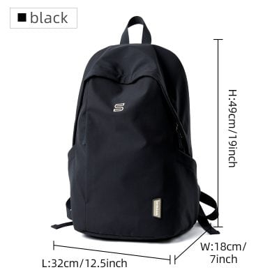 Black backpack for school and travel, durable and lightweight school bag, Monalisa Medical store opt, ergonomic design for comfort, spacious compartments, perfect for students and professionals, high-quality material.