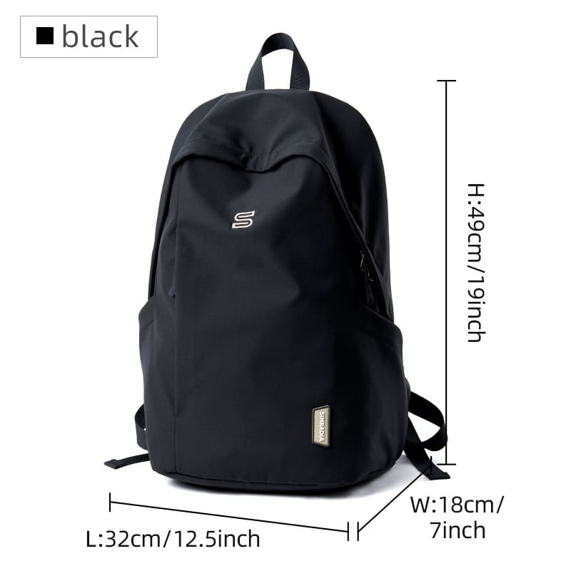Black backpack for school and travel, durable and lightweight school bag, Monalisa Medical store opt, ergonomic design for comfort, spacious compartments, perfect for students and professionals, high-quality material.