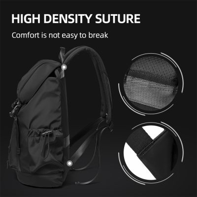 Lightweight black backpack with high-density stitching and durable fabric, perfect for daily use and travel. Features ergonomic design, sturdy straps, and spacious compartments for organized storage.