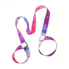 Bright pink and purple patterned lanyard with geometric design, ideal for holding glasses or ID badges at Monalisa Store.