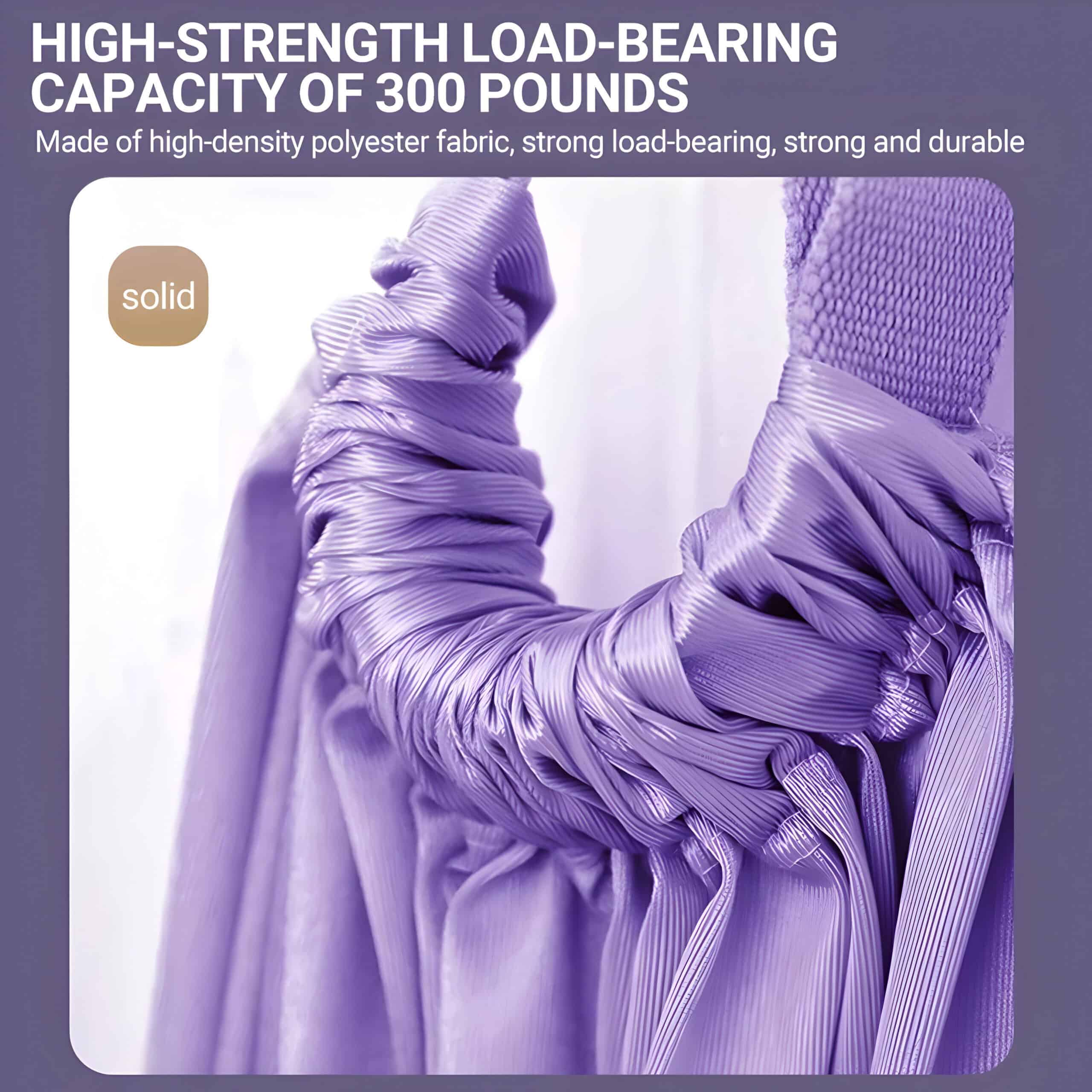 High-strength load-bearing capacity of 300 pounds in durable, high-density polyester fabric, ideal for medical and supportive applications.