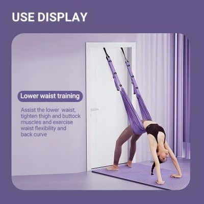 Suspension training for lower waist muscle toning and flexibility, featuring purple straps, used for core exercises, buttock muscle strengthening, and back curve improvement at Monalisa Store.