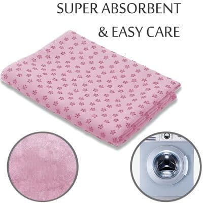 Super absorbent pink cleaning cloth for laundry and delicate surfaces, easy to care for, ideal for versatile household and medical uses.