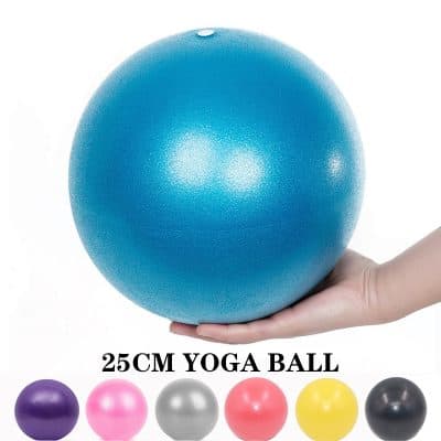 Colorful 25cm yoga ball fitness exercise ball for core strengthening and stability training from Monalisa Store. Perfect for yoga, pilates, and physical therapy routines. Durable anti-slip surface.
