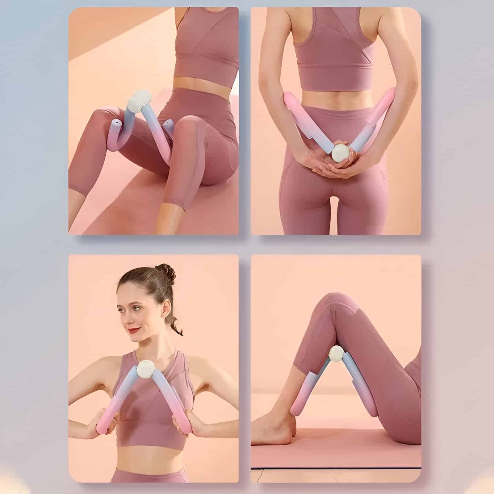 Relaxing massage with a pink electric massager for shoulder, neck, and back pain relief. Perfect for home, office, or yoga routines, enhancing relaxation and muscle recovery.
