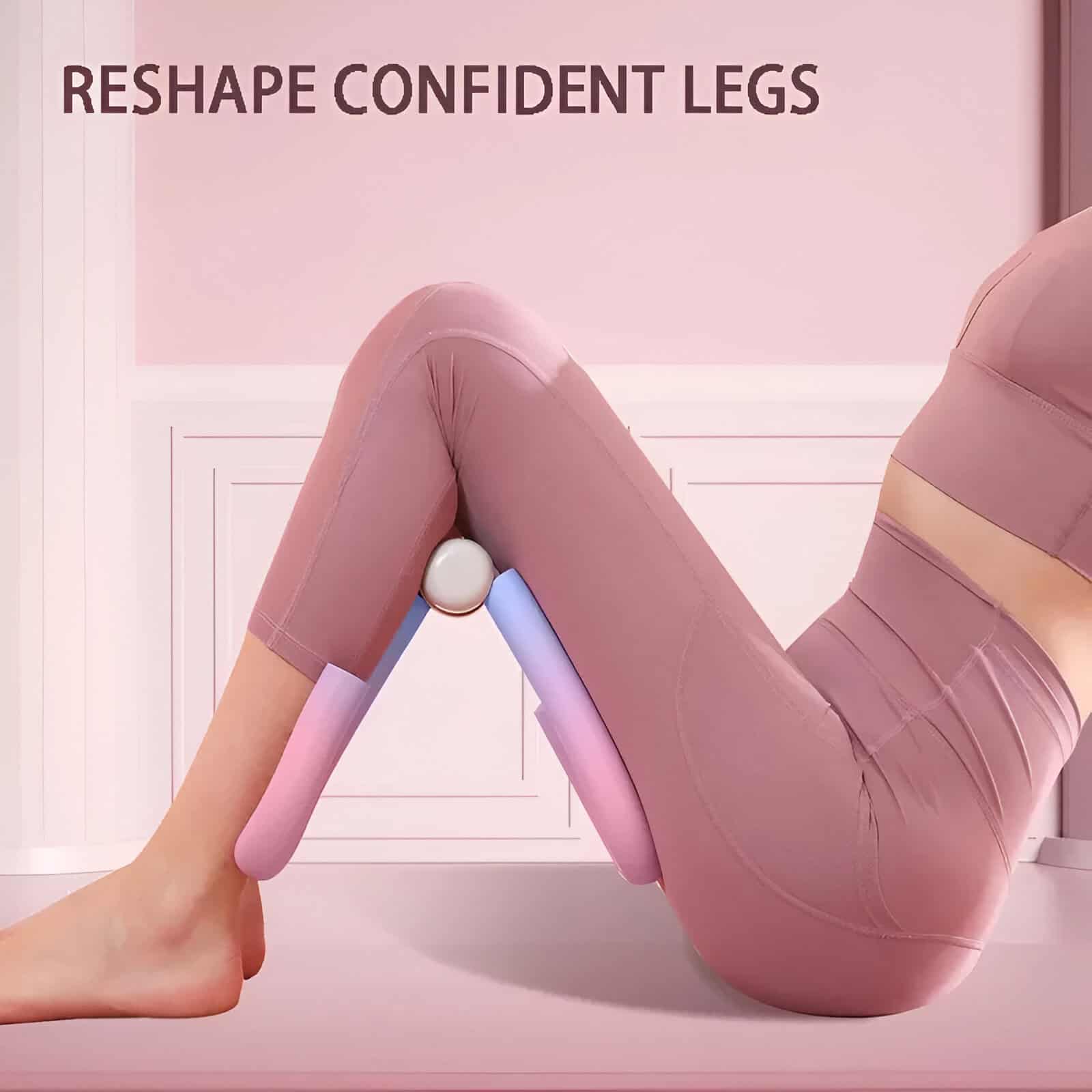 Sculpting leg massager for cellulite reduction and improved confidence, featuring adjustable compression and massage rollers for a relaxing skincare treatment.