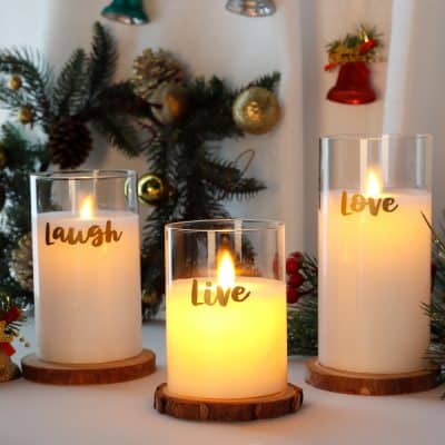 Beautiful holiday-themed candles with