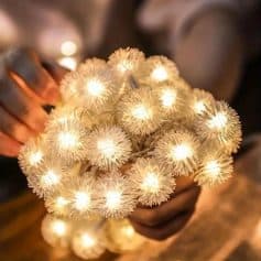 String LED Christmas lights, warm white glow, ideal for holiday home decor, festive ornaments, and outdoor lighting, available at Monalisa Store for creating cozy seasonal ambiance.