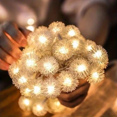 String LED Christmas lights, warm white glow, ideal for holiday home decor, festive ornaments, and outdoor lighting, available at Monalisa Store for creating cozy seasonal ambiance.