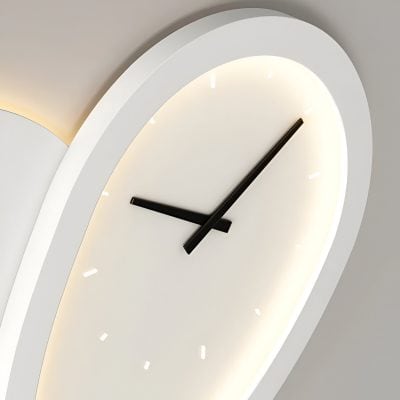 Minimalist modern wall clock with black hands and LED lighting, sleek design ideal for clinics and medical offices.