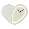 Modern heart-shaped wall clock with minimalist design and LED backlight, perfect for stylish home decor and creating a cozy ambiance.
