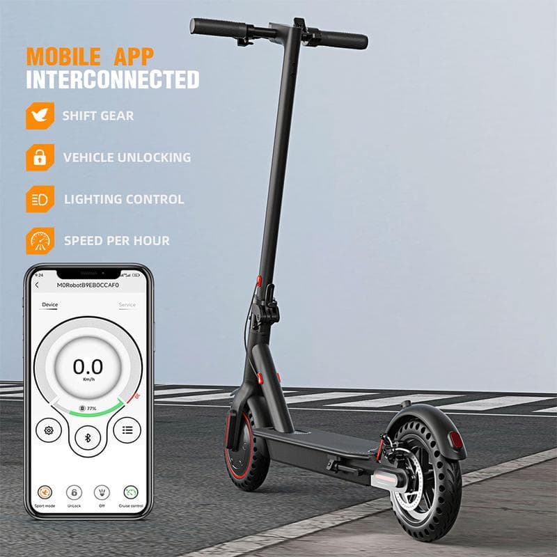 High-quality electric scooter with mobile app control, vehicle unlocking, lighting, and speed regulation, ideal for urban commuting and eco-friendly transportation.