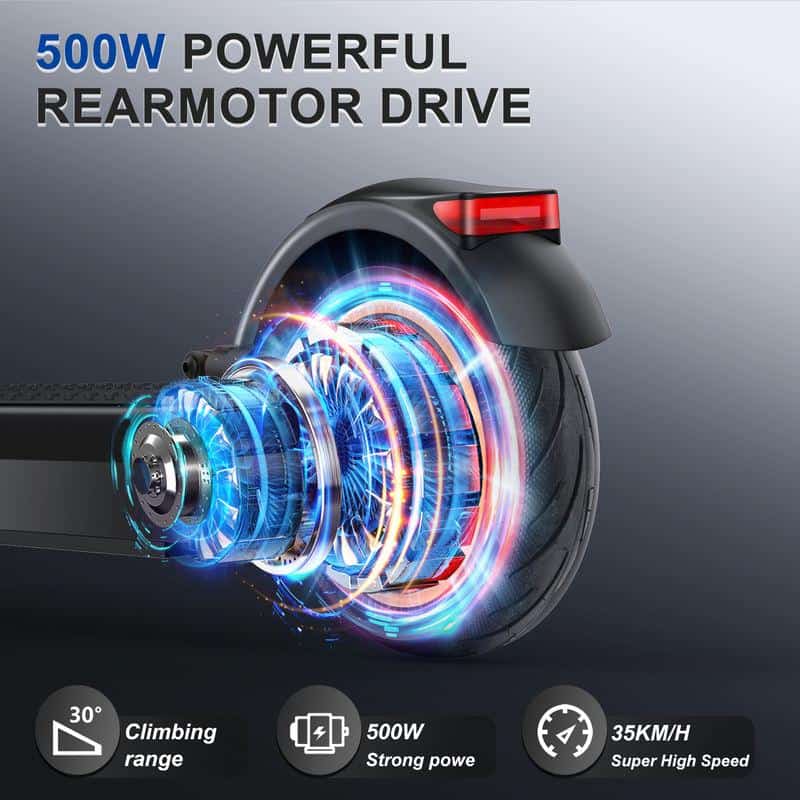 500W high-speed electric scooter rear motor drive for efficient urban commuting and outdoor travel.