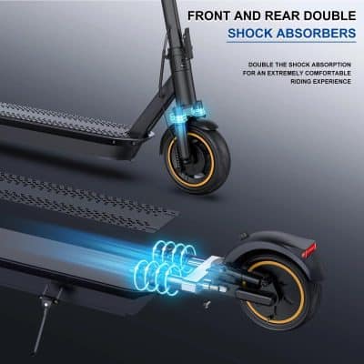 Electric scooter shock absorbers, front and rear double suspension for smooth, comfortable rides | Monalisa Store.