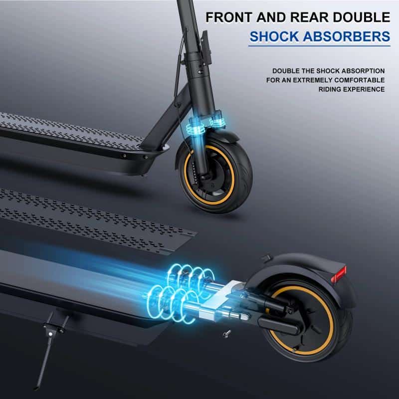 Electric scooter shock absorbers, front and rear double suspension for smooth, comfortable rides | Monalisa Store.