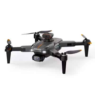 High-tech gray drone with camera and propellers, designed for aerial photography and videography, featuring advanced stabilization and long battery life for professional use.