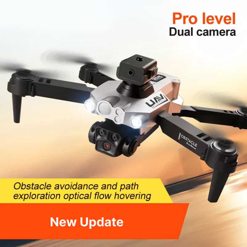 Professional drone with dual cameras for obstacle avoidance and aerial exploration, ideal for surveillance, photography, and industrial applications.