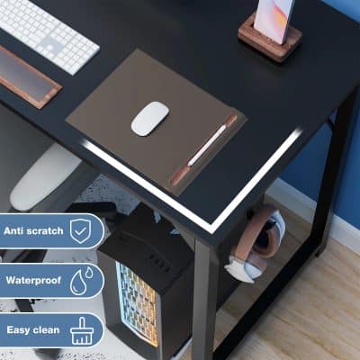 Anti scratch waterproof desk mat for office or home workspace with clean, easy-to-maintain surface. Perfect for protecting your desk while organizing tech gadgets and accessories.